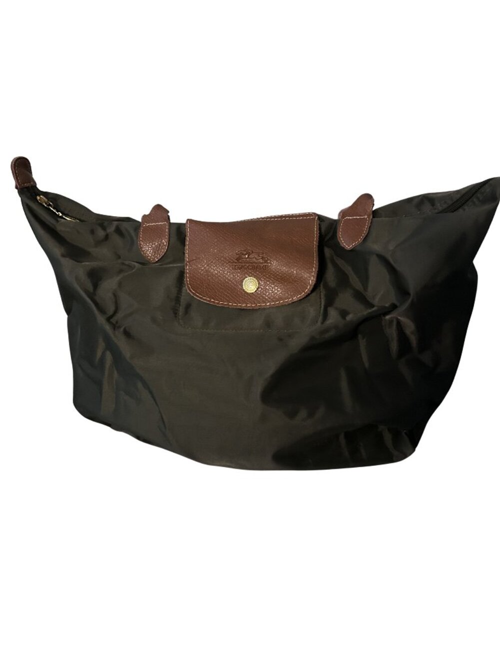 Longchamp Le Pliage Olive Green Nylon Tote